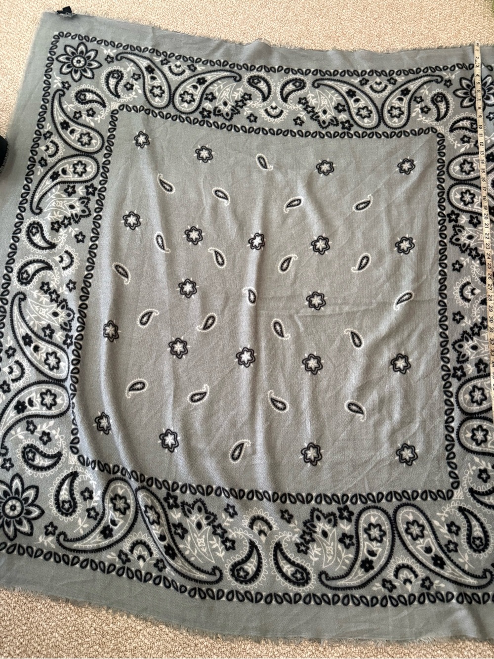 Steve Madden Gray Paisley Bandana Scarf